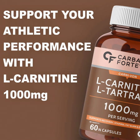 Carbamide Forte L-Carnitine L-Tartrate 1000mg Pre & Post Workout Supplement 60 Capsules