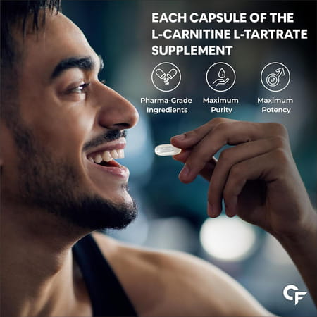 Carbamide Forte L-Carnitine L-Tartrate 1000mg Pre & Post Workout Supplement 60 Capsules