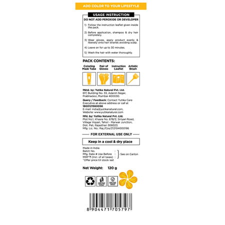 Cosglam Semi Permanent Hair Color | No Peroxide | Ammonia Free Hair Colour 32 Sushine Yellow - 120Gm