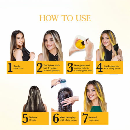 Cosglam Semi Permanent Hair Color | No Peroxide | Ammonia Free Hair Colour 32 Sushine Yellow - 120Gm
