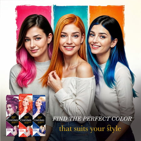 Cosglam Semi Permanent Hair Color | No Peroxide | Ammonia Free Hair Colour 32 Sushine Yellow - 120Gm