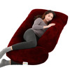 Oyo Baby Maternity Pillows | 360-Degree Full Body Support | J-Shape Pillow | Velvet (Maroon)