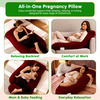 Oyo Baby Maternity Pillows | 360-Degree Full Body Support | J-Shape Pillow | Velvet (Maroon)