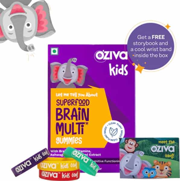Oziva Kids Superfood Brain Multi Gummies (30 Gummies)