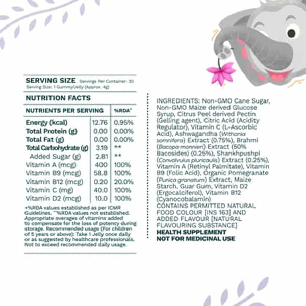 Oziva Kids Superfood Brain Multi Gummies (30 Gummies)
