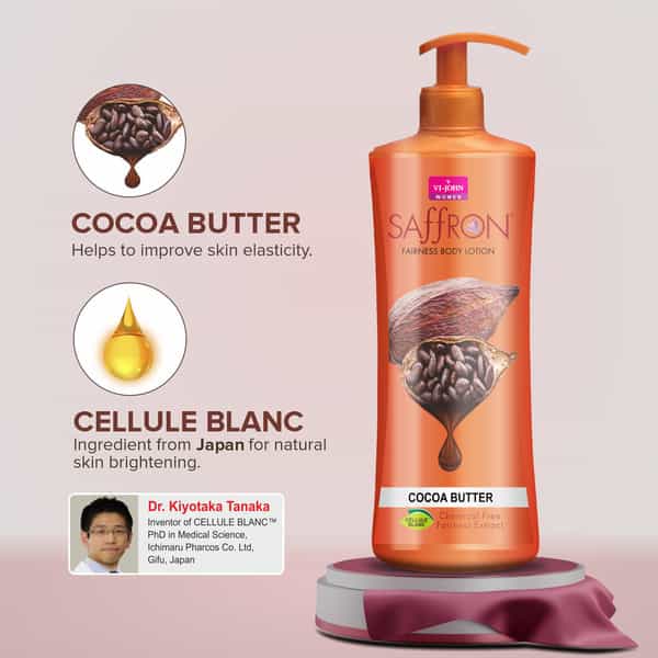 Vi-John Saffron Cocoa Butter Fairnes Body Lotion For Men & Women 400Ml