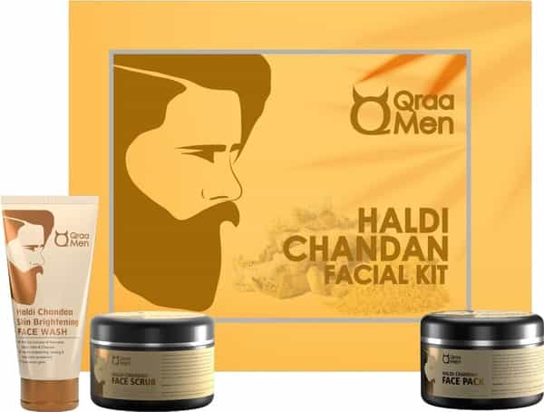 Qraa Men Haldi Chandan Kit For Skin Brightening/Lightening For Oil/Acne/Pimple Control - 320 G