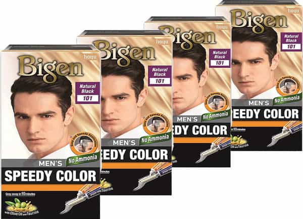 Bigen Men's Speedy Color Natural Black 101 80G (Pack Of 4)