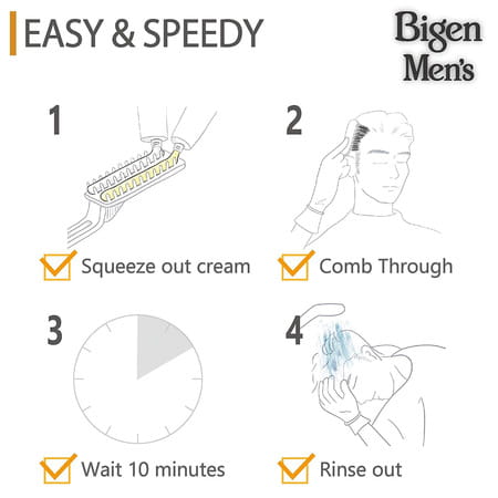 Bigen Men'S Speedy Color Natural Black 101 80g (Pack Of 4)
