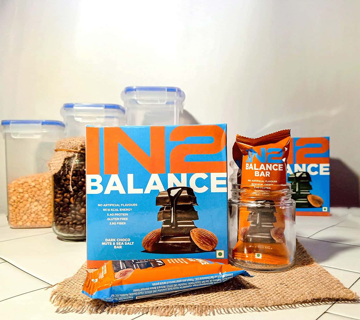 Buy IN2 BALANCE BAR DARK CHOCO, ALMONDS & SEA SALT WHOLEFOOD FIBER