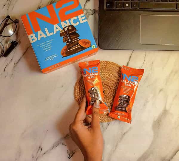 In2 Balance Bar | Dark Choco Almonds & Sea Salt| Wholefood Fiber Protein Snack Bar| 6 X40g