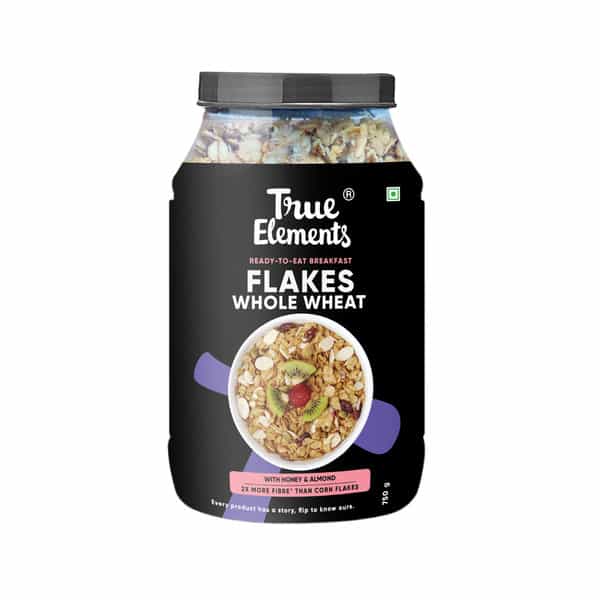 True Elements Wheat Flakes With Honey And Almonds - 750Gm
