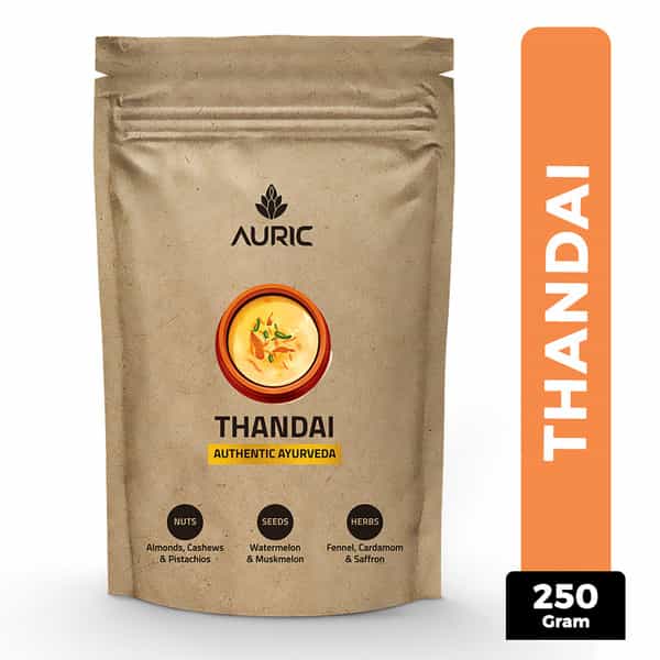 Auric Instant Ayurvedic Thandai Powder - With Real Nuts | Seeds And Spices 250Gm