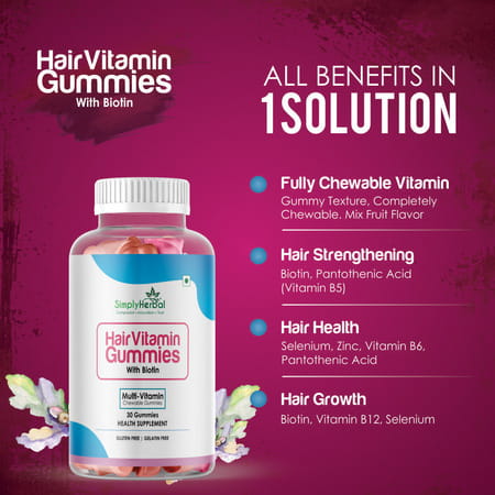 Simply Herbal Hair Vitamin Biotin Gummies