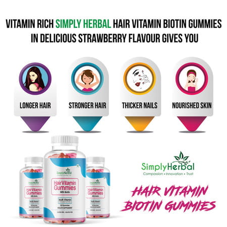 Simply Herbal Hair Vitamin Biotin Gummies