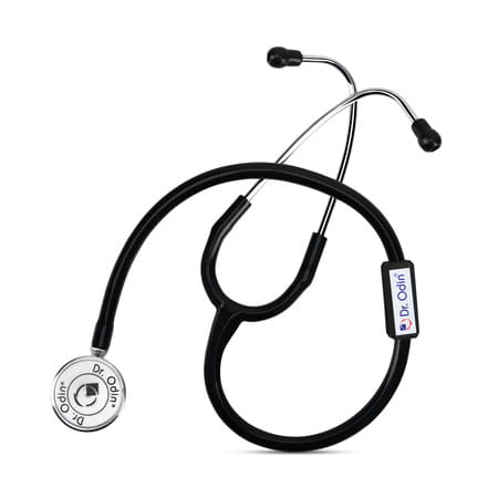 Dr. Odin Basic Stethoscope With Extra Diaphgram And Ear Knobs (Black)
