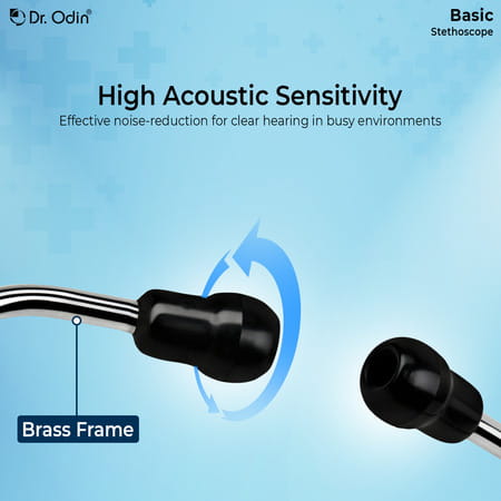Dr. Odin Basic Stethoscope With Extra Diaphgram And Ear Knobs (Black)