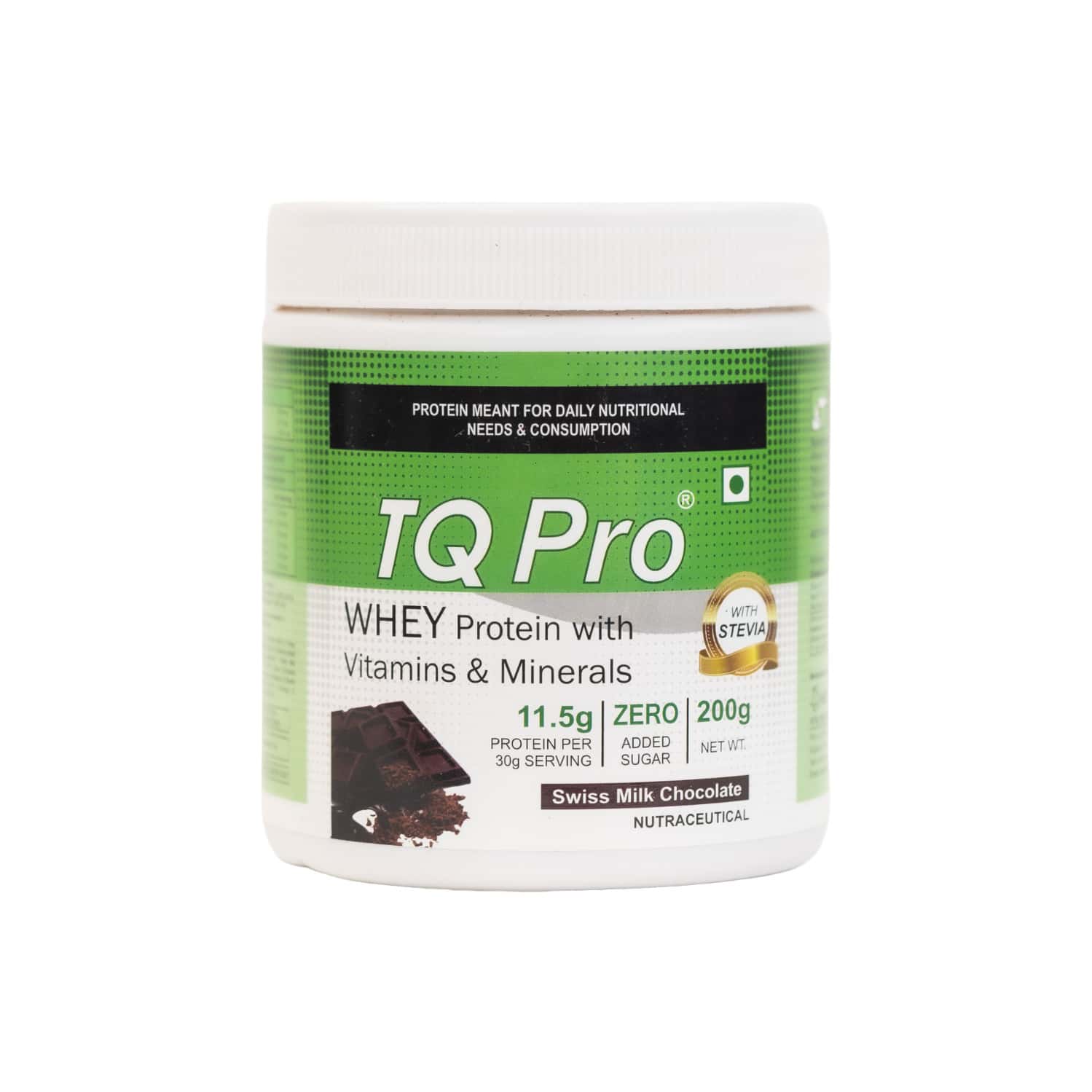 Tq Pro Swiss Milk Chocolate | Whey Protein Powder | Jar | 200 Gm