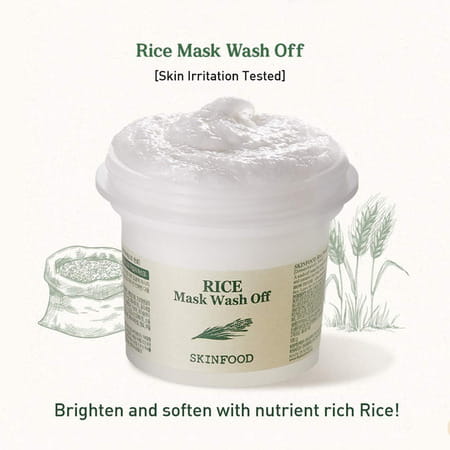 Skinfood Rice Mask Wash Off - Korean Face Cleanser - Korean Skincare - 120g