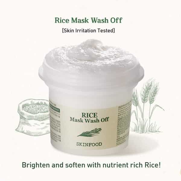 Skinfood Rice Mask Wash Off - Korean Face Cleanser - Korean Skincare - 120G