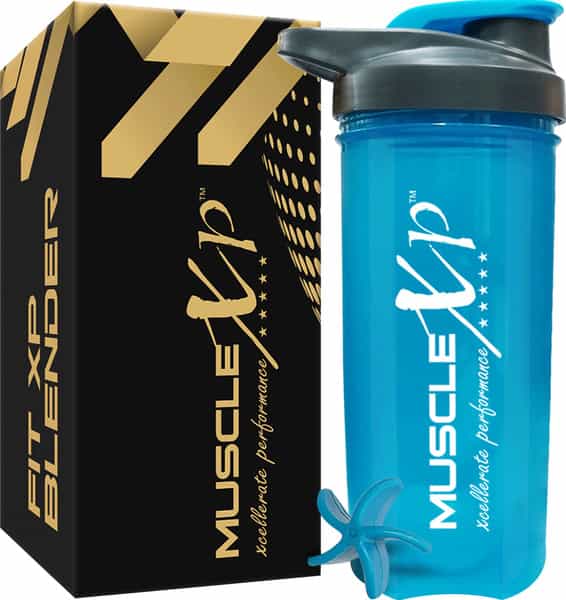 Musclexp Gym Shaker Fit Xp Blender Guarantee Shaker 700 Ml For Protein Sipper Bottle (Blue)