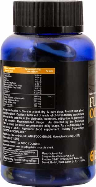 Alvizia Alenflax Cold Pressed Flaxseed Oil 1000 Mg Capsules Bottle Of 60