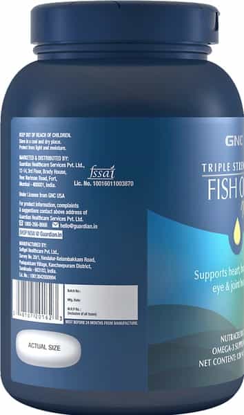 Gnc Triple Strength Fish Oil Mini - 750 Mg- 120 Enteric Coated Mini Softgels
