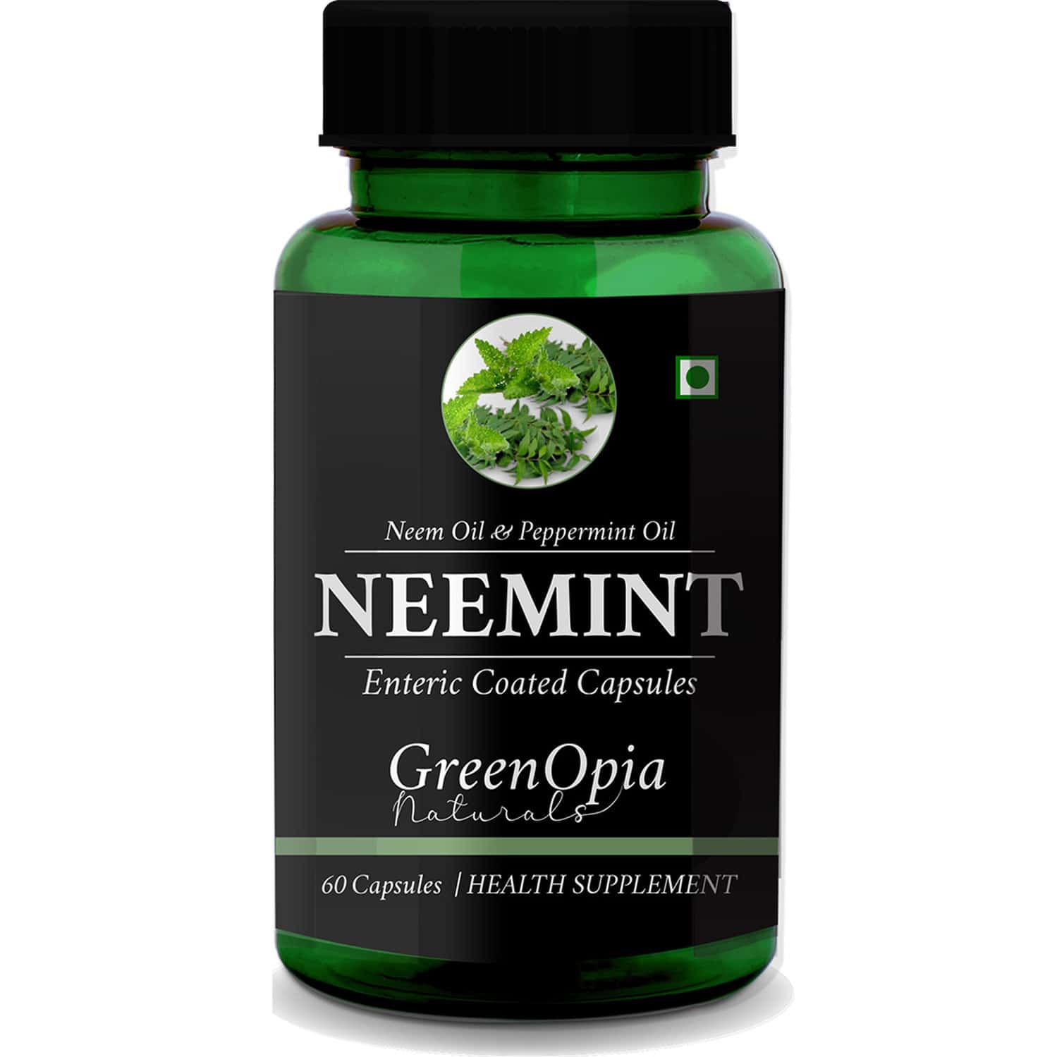 Greenopia Neemint Enteric Coated 60 Liquid Filled Vegetarian Capsules