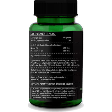 Greenopia Neemint Enteric Coated 60 Liquid Filled Vegetarian Capsules