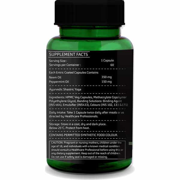 Greenopia Neemint Enteric Coated 60 Liquid Filled Vegetarian Capsules