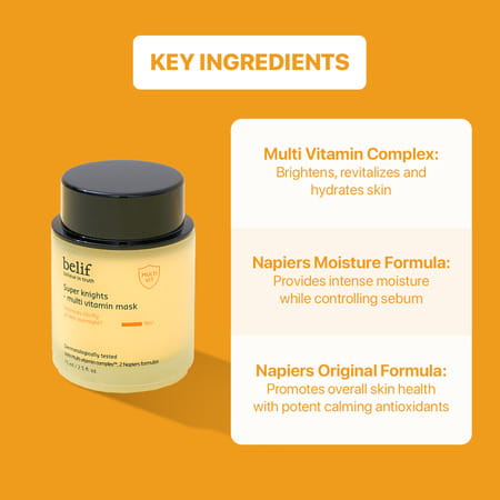 Belif Super Knights Korean Multi Vitamin Sleeping Mask Hydrating Night Cream With Niacinamide 75ml