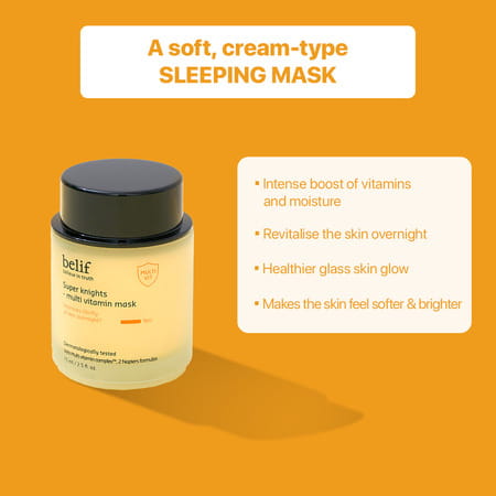 Belif Super Knights Korean Multi Vitamin Sleeping Mask Hydrating Night Cream With Niacinamide 75ml