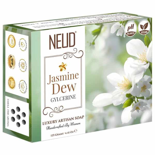 Neud Jasmine Dew Glycerine Artisan Handmade Soaps Bar Skin Radiance And Elasticity - 125Gm