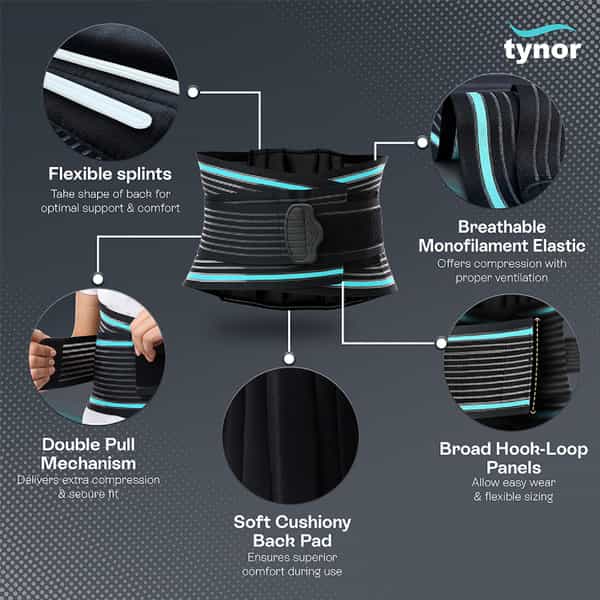 Tynor Lumbo Sacral Belt Black Large 1 Unit