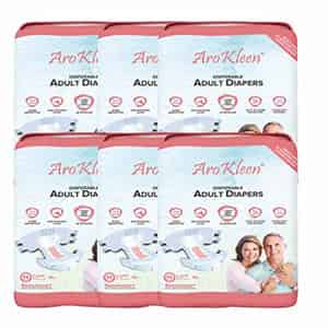Arokleen Adult Diaper Tape Style Extra Large (waist Size: 127 Cm-170 Cm) 10 Pcs Per Packet Pack Of 6