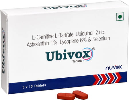 Nuvox Ubivox For Unisex Fertility L-carnitine-1000 Mg - 10 Tablets