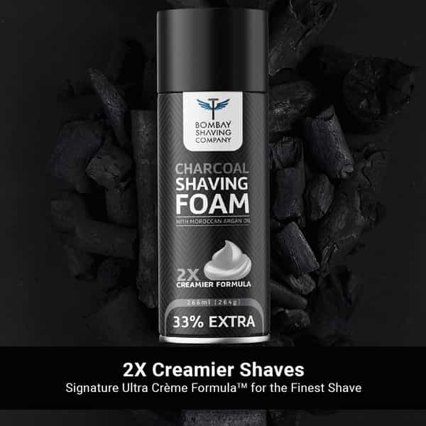 Bombay Shaving Company Charcoal Shaving Foam With Activated Charcoal & Moroccan Argan Oil - 266 Ml