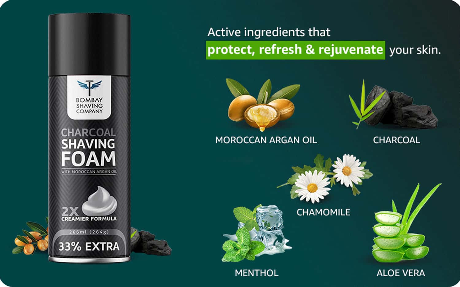 Buy BOMBAY SHAVING COMPANY CHARCOAL SHAVING FOAM WITH ACTIVATED
