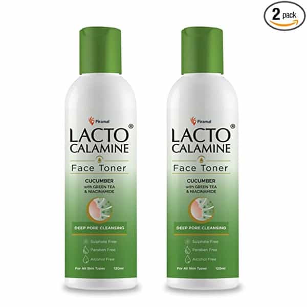 Lacto Calamine Cucumber Face Toner. Tightens Pores & Evens Skin Tone. 120 Ml X Pack Of 2