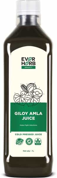 Everherb (By Pharmeasy) Amla Giloy Juice - Powerfull Immunity Booster - Rich In Vitamin C - 1 Litre