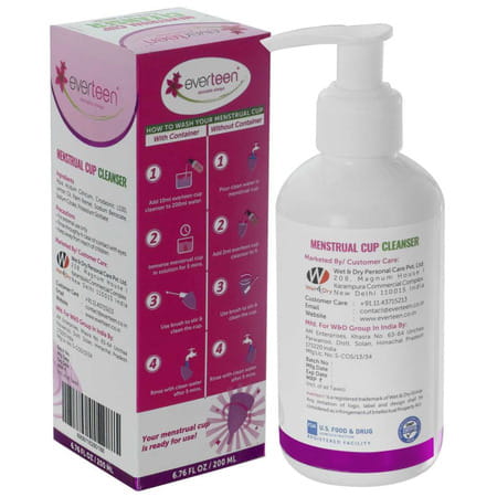 Everteen Menstrual Cup Cleanser With Plants Based Formula For Women - 2 Packs (200 Ml Each)
