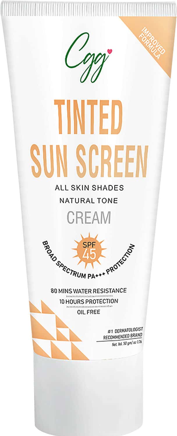 Cgg Cosmetics Tinted Sunscreen Cream Spf 45 Broad Spectrum Pa+++ Protection - 50gm