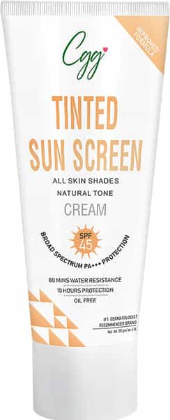 Cgg Cosmetics Tinted Sunscreen Cream Spf 45 Broad Spectrum Pa+++ Protection - 50Gm