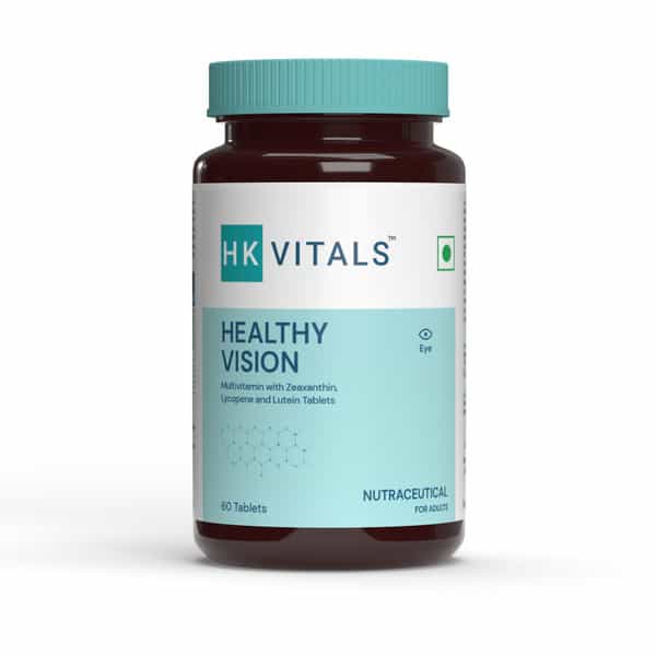 Hk Vitals Healthy Vision | Eye Multivitamin | Lutein 10Mg | Zeaxanthin 2Mg | Vitamin A 60 Tablets