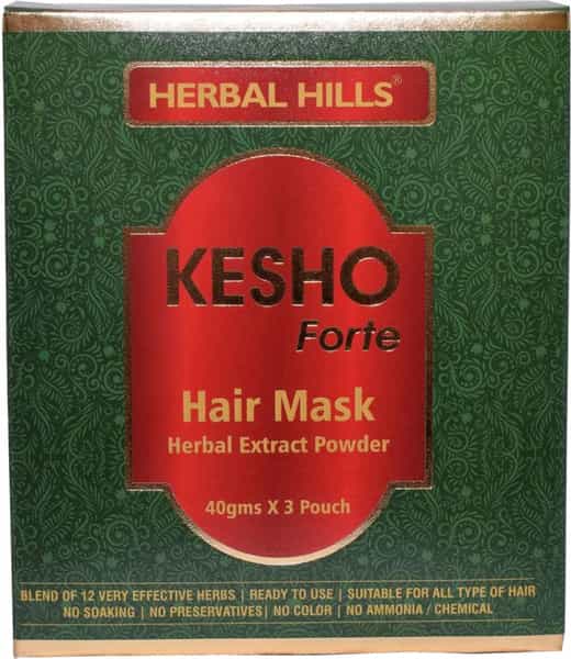 Herbal Hills Kesho Forte Ayurvedic Hair Mask Powder 120 Gms (40 Gm * 3 Pouch) (Pack Of 2)