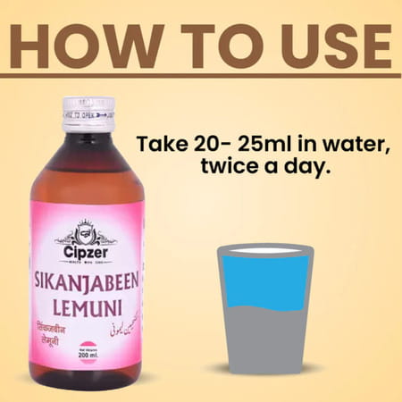 Cipzer Sikanjabeen Lemuni | Relieves Nausea & Vomiting| Supports Digestive Health | 200 Ml