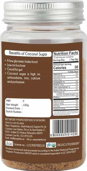 Praakritik Organic Coconut Sugar 100 G