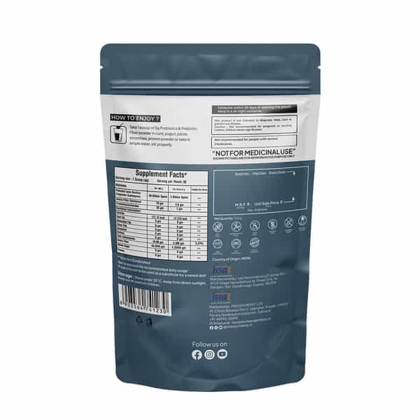 Miduty Probiotics & Prebiotics Fiber - Gut Health - Skin Issues - Patented Lacto Baccilus - 150G