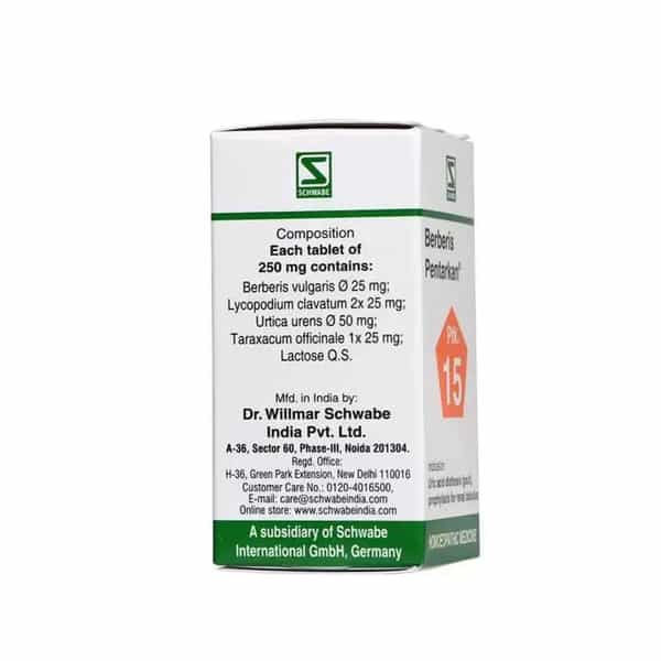 Dr. Willmar Schwabe Germany Berberis Pentarkan Ptk. 15 Tablet (Pack Of 2)
