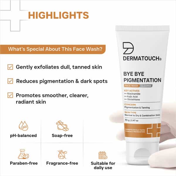 Dermatouch Bye Bye Pigmentation Face Wash - 70G